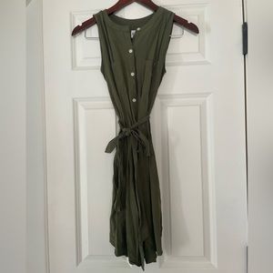 Gap Army Green Midi Wrap dress, size XS